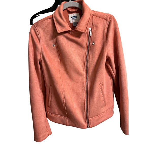OLD NAVY Faux Suede Moto Jacket Pink Women's Size SP - Picture 2 of 12
